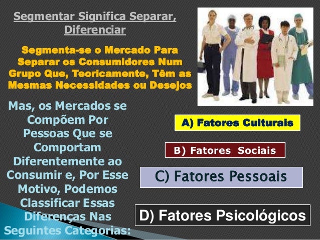 Segmentar Significa Separar,
Diferenciar
Segmenta-se o Mercado Para
Separar os Consumidores Num
Grupo Que, Teoricamente, T...