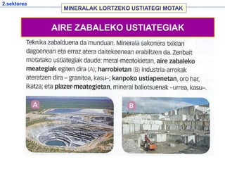 2.sektorea
MINERALAK LORTZEKO USTIATEGI MOTAK
AIRE ZABALEKO USTIATEGIAK
 