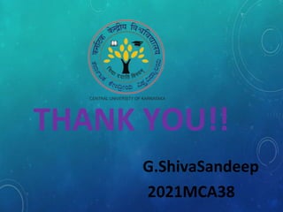 THANK YOU!!
G.ShivaSandeep
2021MCA38
 