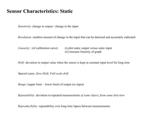Sensor Static Range Static Characteristics of sensors or transducers.ppt