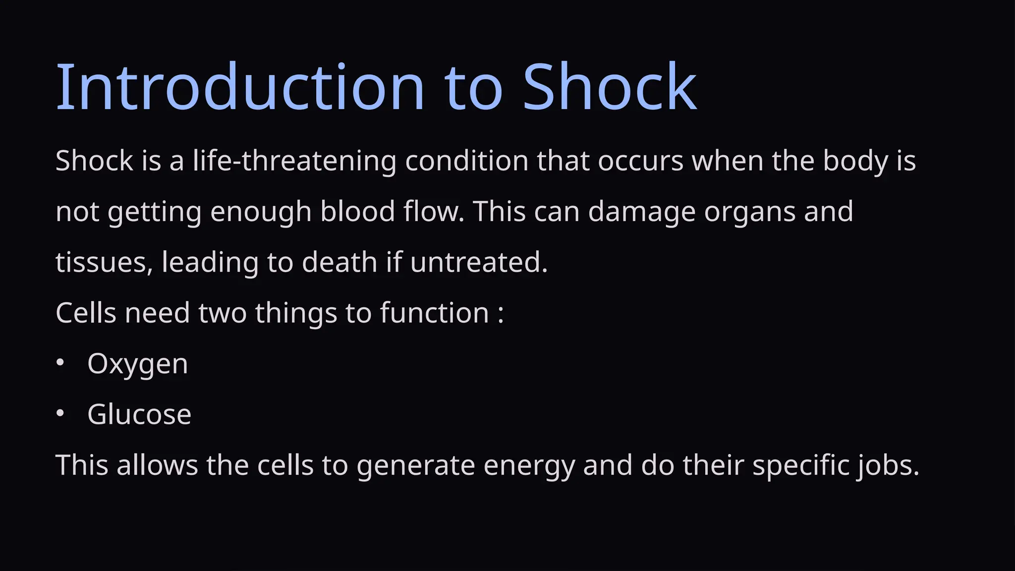 Shock Introduction Shock , type of shock,and their couses, pathophysiology and their ...