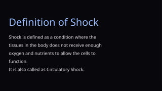 Shock , type of shock,and their couses, pathophysiology and their ...