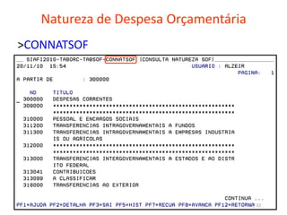 Natureza de Despesa Orçamentária
>CONNATSOF
17 / 32
 