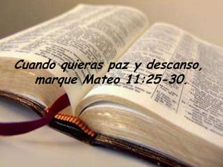 Cuandoquieras paz y descanso, marque Mateo 11:25-30.