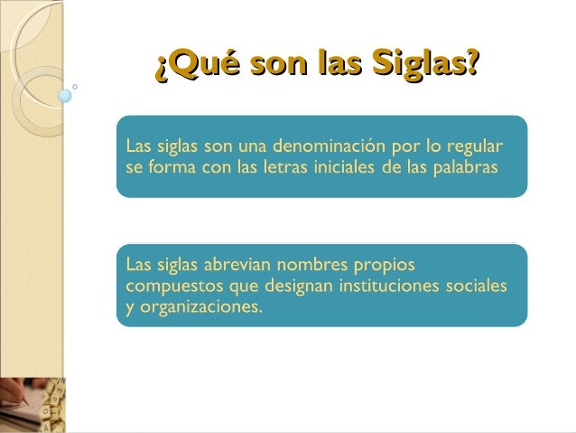 Resultado de imagen para que son la siglas