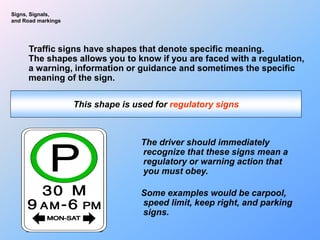 Roadway Signs - Shapes and Colors | PPTX