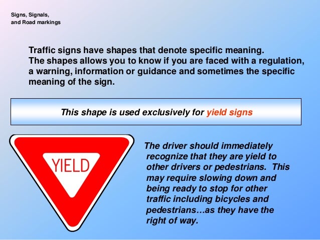 Roadway Signs Shapes And Colors