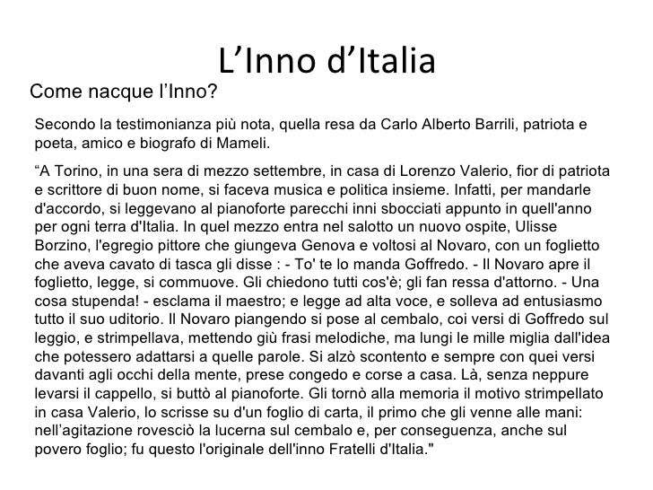 SCARICARE INNO DI MAMELI MP3