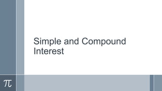 Simple and Compound
Interest
 