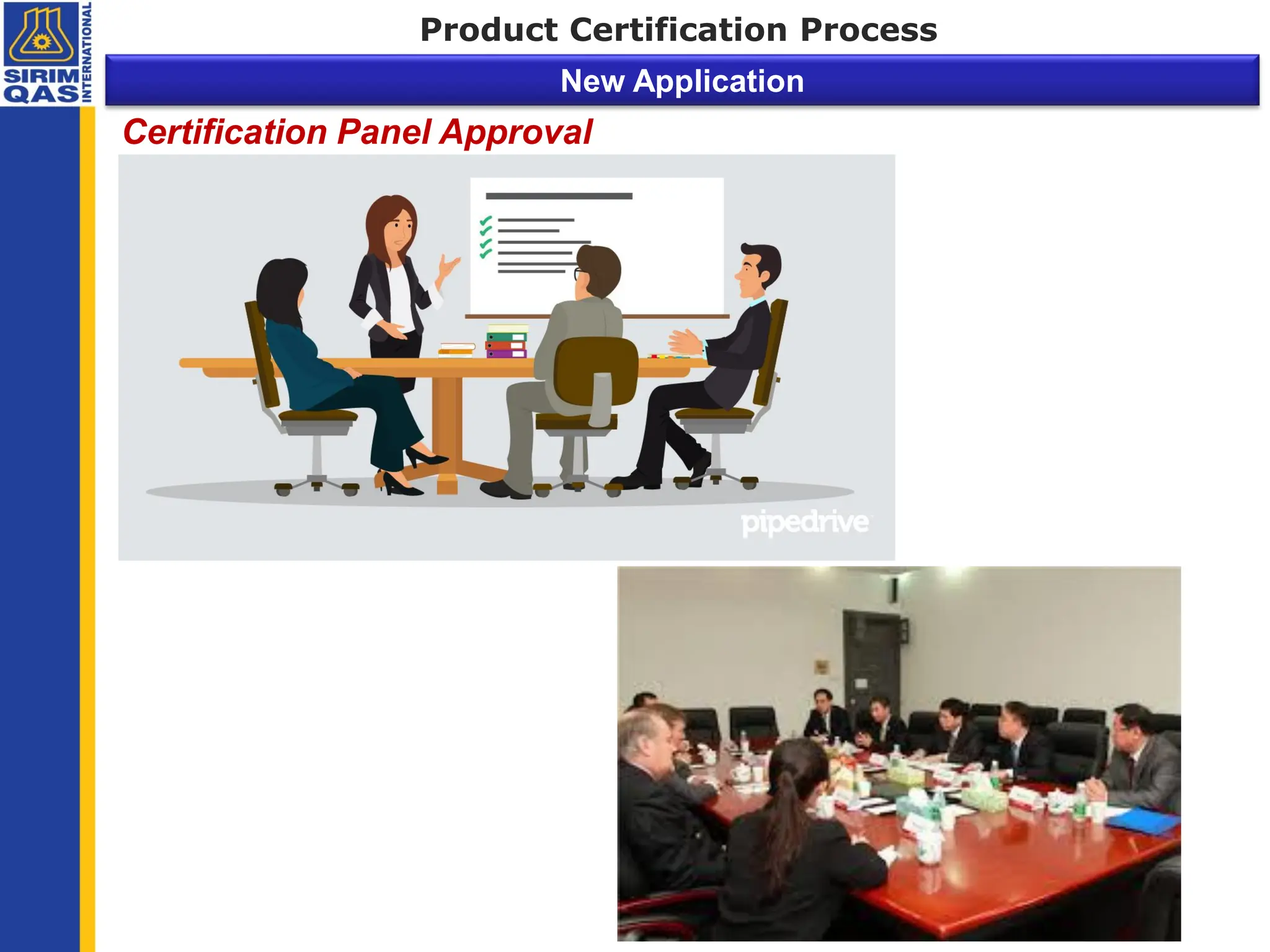 Certification Panel Approval
Product Certification Process
New Application
 