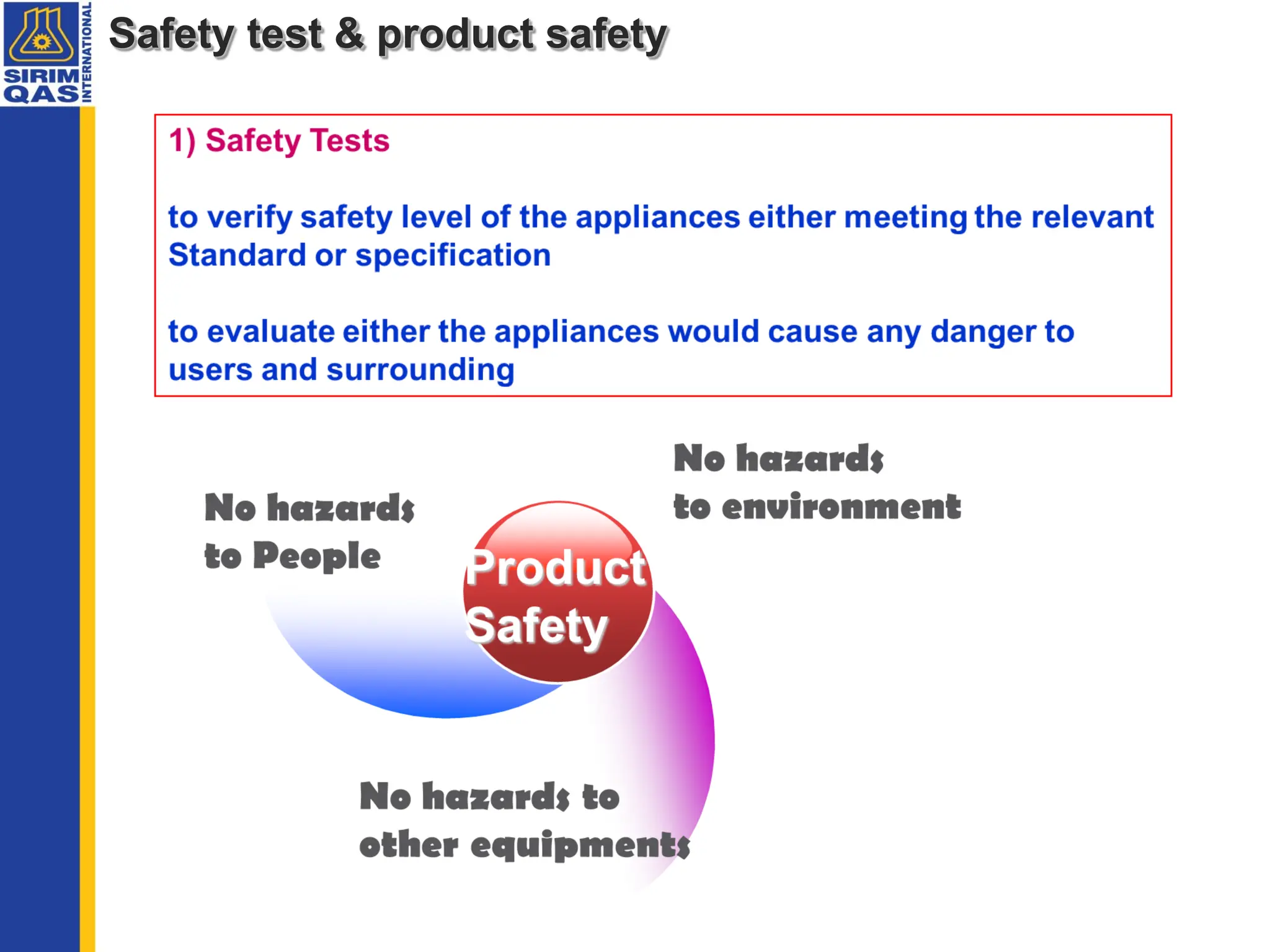 Safety test & product safety
 