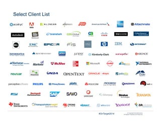© Copyright SiriusDecisions.
All Rights Protected and Reserved.
Select Client List
#OnTarget2014
 