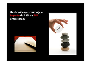 Qual você espera que seja o
impacto de BPM na SUA
organização?
 