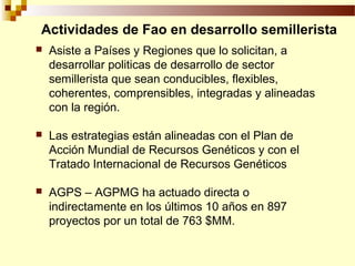 Sistemas Sostenibles de Producción de Semilla, Por Wilson Hugo, FAO