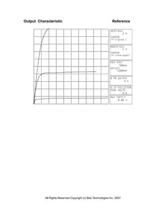 Output Characteristic                                           Reference




           All Rights Reserved Copyright (c) Bee Technologies Inc. 2007
 