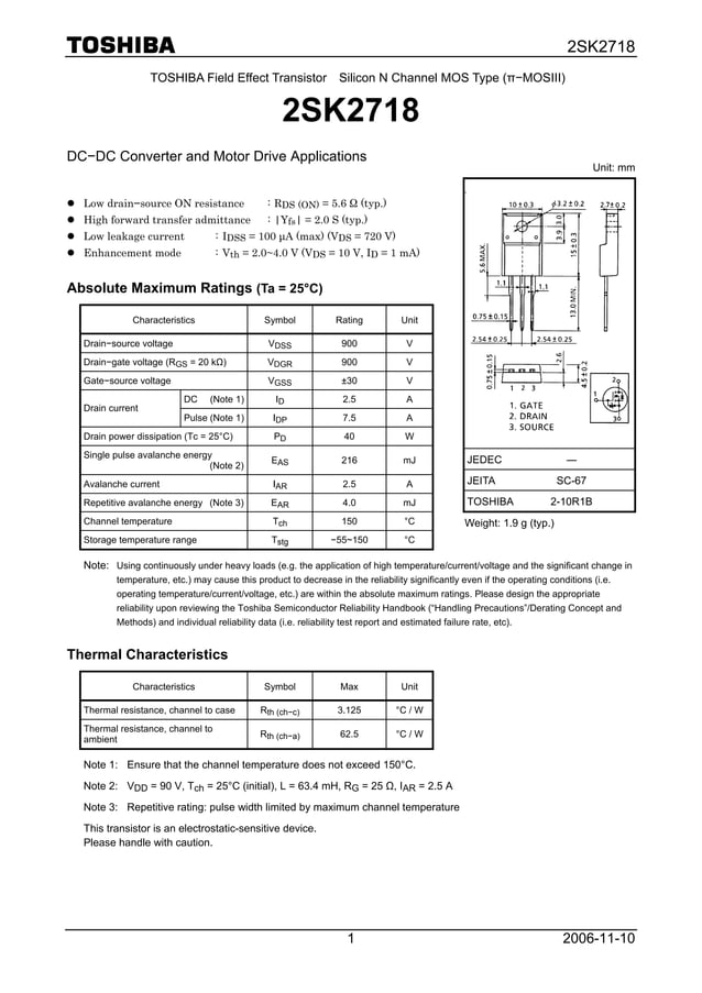Toshiba 2SK1531 Original New MOSFET – K1531 – For Audio & Power Applications