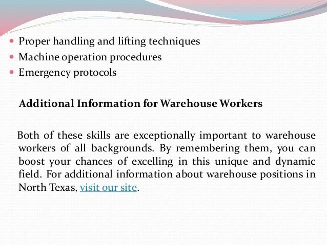 2 skills every warehouse worker should possess skills for warehouse worker