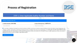 Process of Registration
14
STEP 1- Enter Applicable Aadhar Number and Name
 