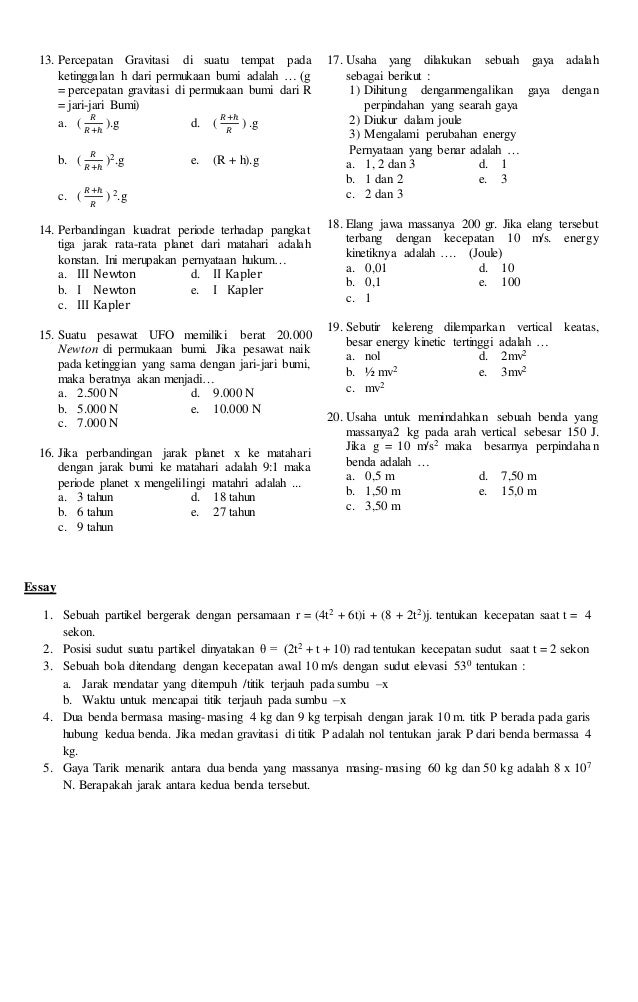 2 soal ujian tengah semester tahun