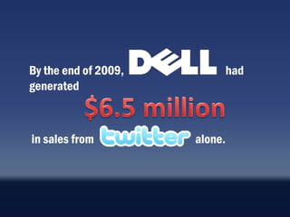 By the end of 2009,        had
generated



in sales from         alone.
 