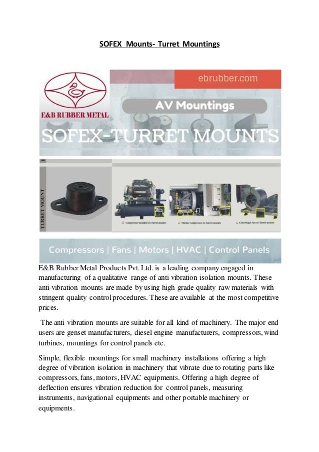 sofex mountsantivibrationrubberturret mountings
