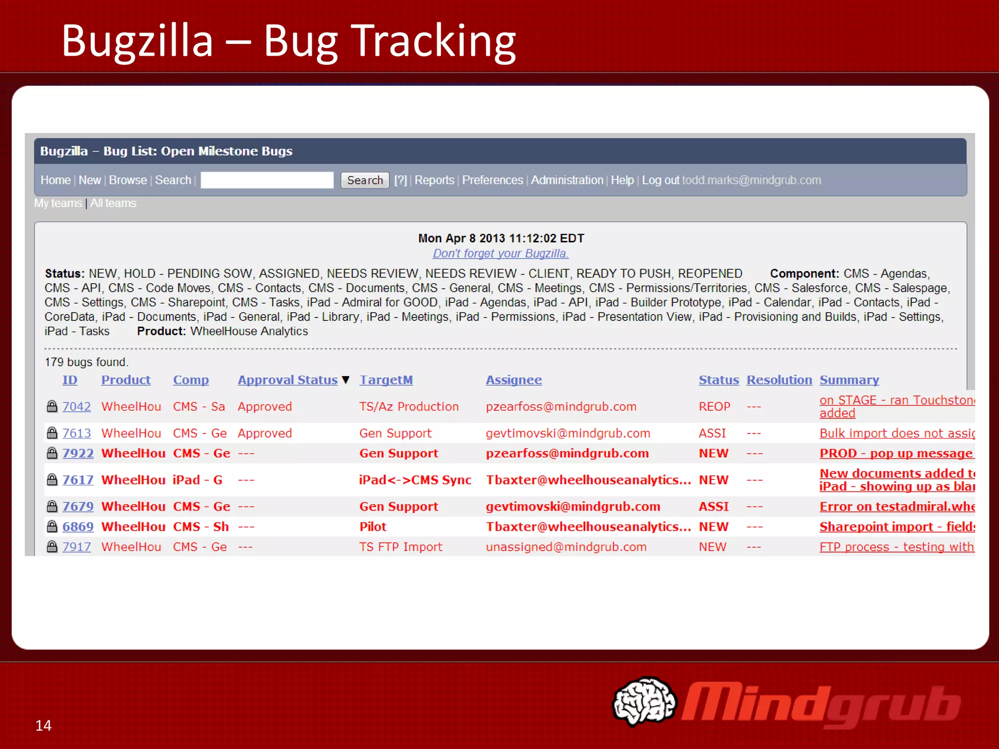 Bugzilla – Bug Tracking




14
 