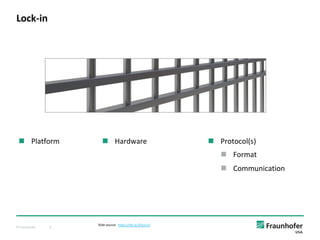 © Fraunhofer 6
n Platform
Lock-in
n Hardware n Protocol(s)
n Format
n Communication
Slide source: https://bit.ly/2OcsLLH
 
