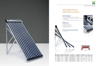 Newest solar collector with adjustable frame