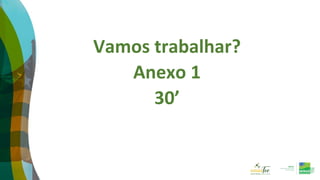Vamos trabalhar?
Anexo 1
30’
 