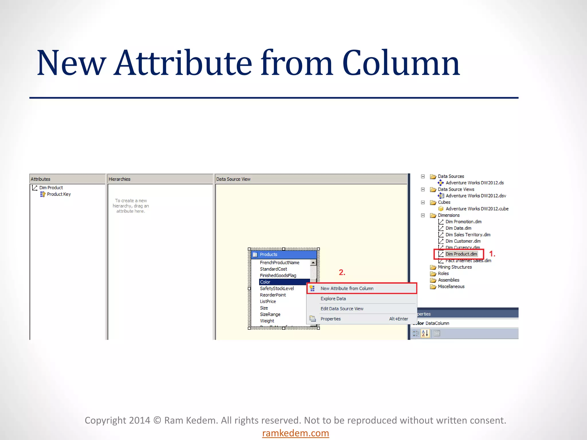 Copyright 2014 © Ram Kedem. All rights reserved. Not to be reproduced without written consent.
ramkedem.com
New Attribute from Column
 