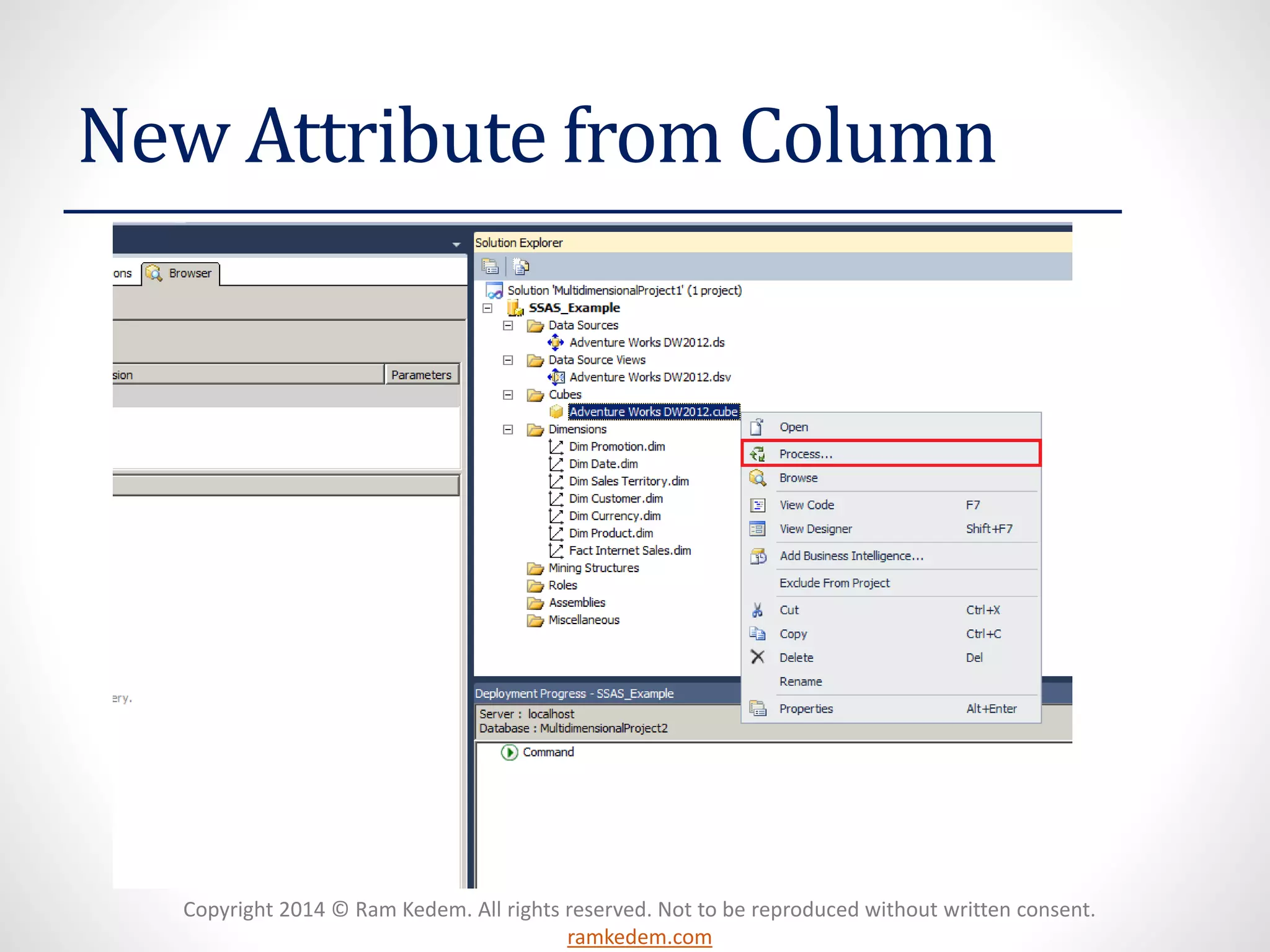 Copyright 2014 © Ram Kedem. All rights reserved. Not to be reproduced without written consent.
ramkedem.com
New Attribute from Column
 