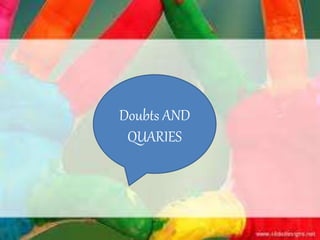Doubts AND
QUARIES
 