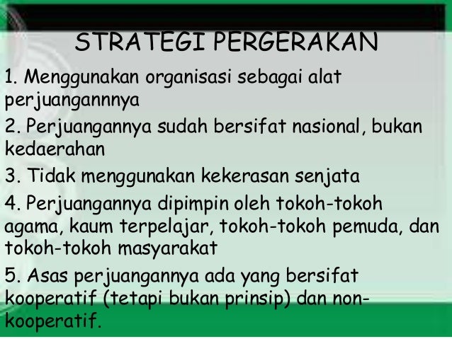 Strategi pergerakan nasional di indonesia pada masa awal 