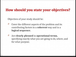 Using Objectives As Study Guide Comprehensive Guide to Writing Effective Study Objectives in ...