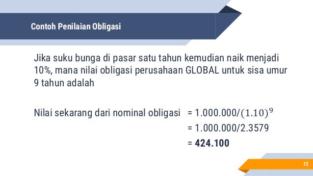 Suku Bunga Penilaian Obligasi Dan Penilaian Saham