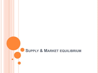 Supply & Market equilibrium  