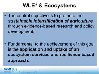 Sustainable Intensification of Agriculture with Sustainable Irrigated Agroecosystem Services