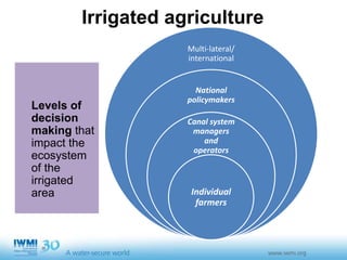Sustainable Intensification of Agriculture with Sustainable Irrigated Agroecosystem Services