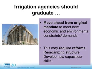 Sustainable Intensification of Agriculture with Sustainable Irrigated Agroecosystem Services