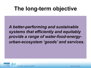 Sustainable Intensification of Agriculture with Sustainable Irrigated Agroecosystem Services