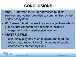 Sustainable Intensification of Agriculture with Sustainable Irrigated Agroecosystem Services