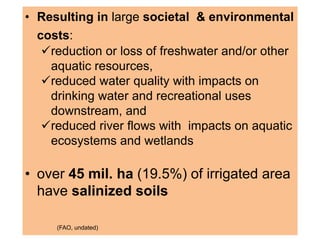 Sustainable Intensification of Agriculture with Sustainable Irrigated Agroecosystem Services