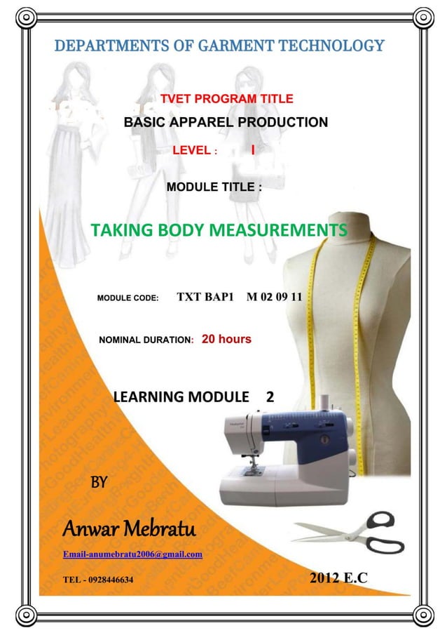 Taking body measurements PDF