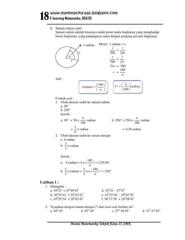 Contoh Soal Satuan Sudut Derajat Menit Detik Contoh Soal Terbaru