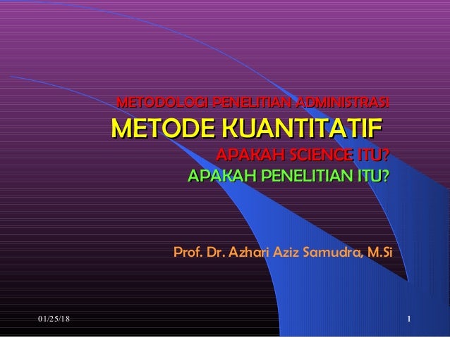 Teknik Kuantitatif Prof Dr Azhari Samudra M Si