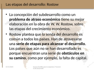 Modelo De Rostow fundamentos de las Teorias Del Desarrollo | PPTX