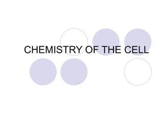 CHEMISTRY OF THE CELL 