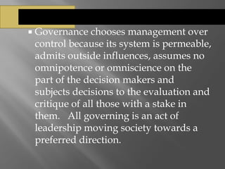 The Concept of Governance | PDF