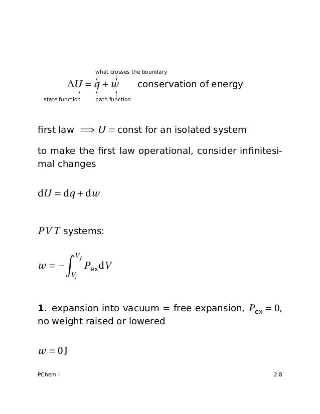 2 The First Law Of Thermodynamic
