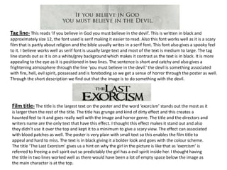 The Last Exorcism poster analysis | PPTX | Movies | Entertainment